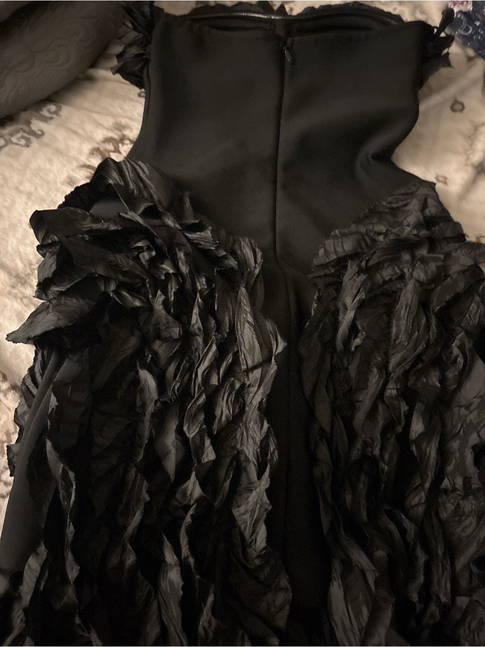 Fashion Nova Black Ruffled Prom Gown